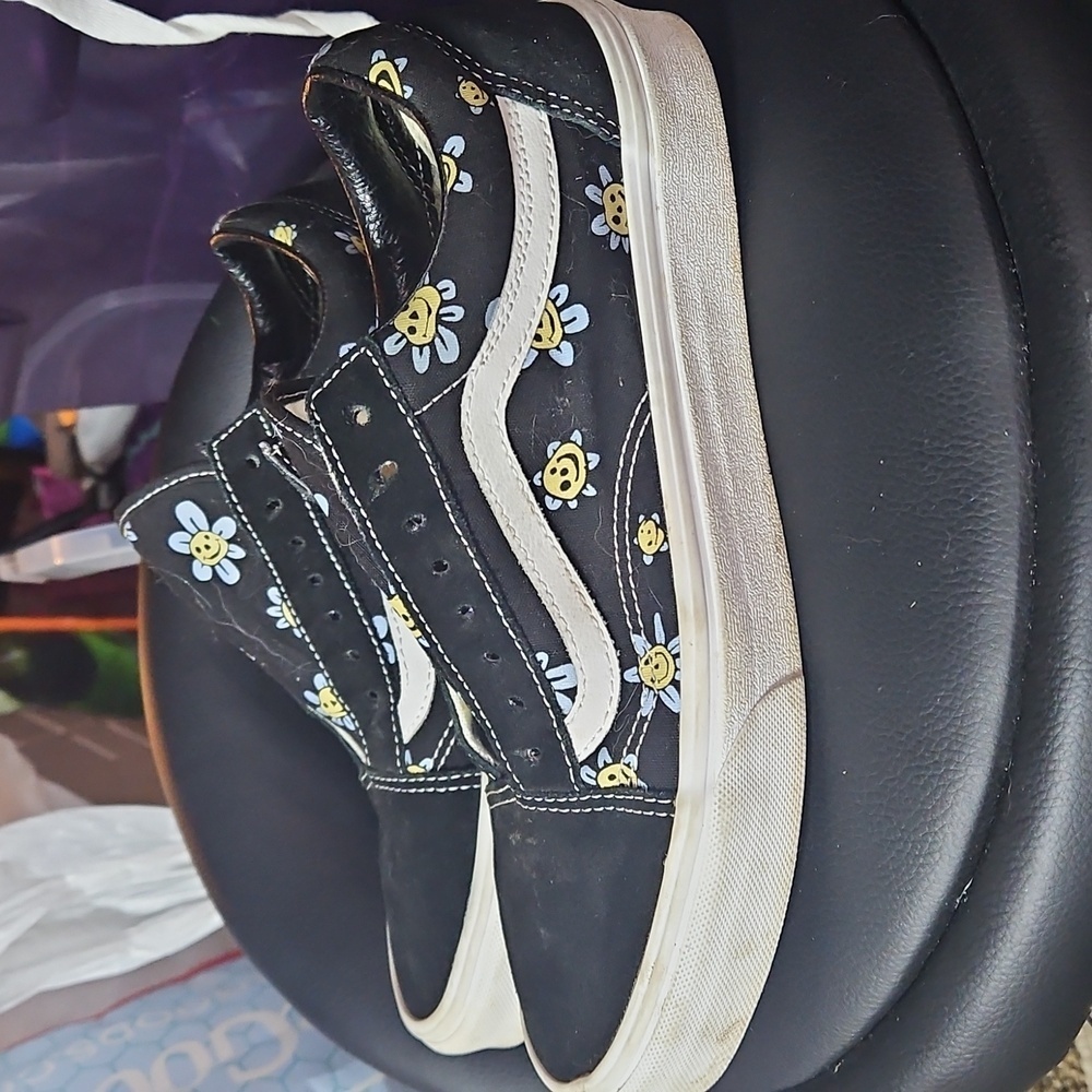 Vans Women's Old Skool Trippy Grin Floral in Wonderful Black Mens 8.5 Womans 10